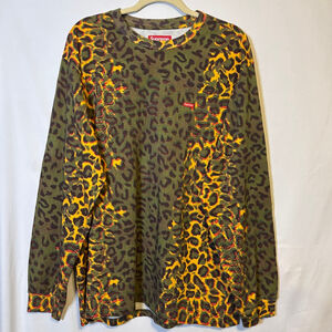 Supreme Small Box Long Sleeve Tee Cheetah Print Size L Made in Portugal